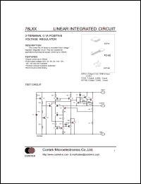 78L10 datasheet: 3-terminal positive voltage regulator. Output voltage 10V. Output current 100 mA 78L10