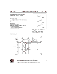 78L09M datasheet: 3-terminal positive voltage regulator. Output voltage 9.0V. Output current 200 mA 78L09M
