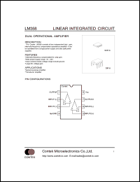 LM358 datasheet: Dual operational amplifier. LM358