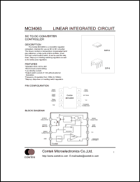 MC34063 datasheet: DC to DC converter controller. Operating from 3.0V to 40V. Output switch current of 1.5A without external transistors. MC34063
