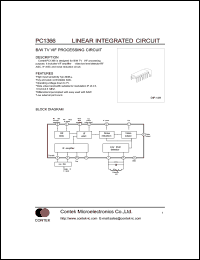 PC1366 datasheet: B/W TV VIF processing circuit. Supply voltage Vcc=15V,max. Output current Ip-p=3Ap-p PC1366