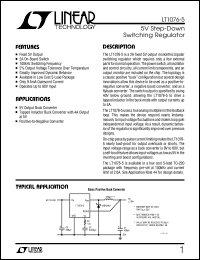 LT1076CT-5 datasheet: Fixed 5V output, step-down switching regulator, 2A onboard switch, 100kHz switching frequency LT1076CT-5