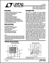 LT1072CN8 datasheet: 1.25A high effciency switching regulator LT1072CN8