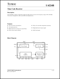 U4224B-CFLG3 datasheet: Time code receiver U4224B-CFLG3