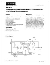 RC5051M datasheet: Programmable synchronous DC-DC controller for low voltage microprocessors RC5051M