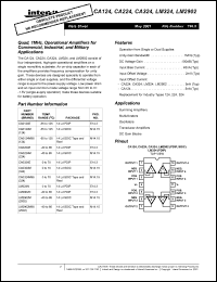 CA0324M datasheet: Quad, 1MHz, operational amplifiers CA0324M