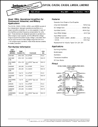 CA0124M96 datasheet: Quad, 1MHz, operational amplifiers, tape and reel CA0124M96