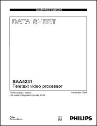 SAA5231 datasheet: Teletext video processor SAA5231