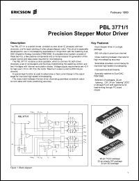 PBL3771/1QNS datasheet: Precision stepper motor driver PBL3771/1QNS