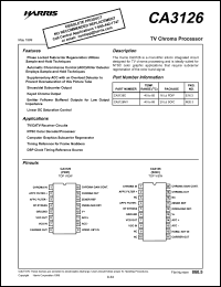 CA3126E datasheet: TV chroma processor CA3126E