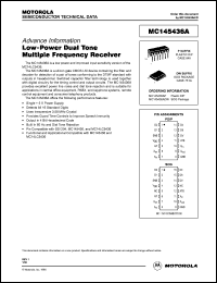 MC145436AP datasheet: lowpower dual tone multiple frequency receiver MC145436AP