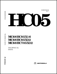 MC68HC05X16FU datasheet: Microcomputer (MCU), mask programmed, 32K bytes ROM, increased RAM MC68HC05X16FU