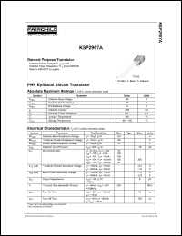KSP2907A datasheet: General purpose transistor, PNP, collector-emitter=60V, collector power dissipation=625 mW KSP2907A
