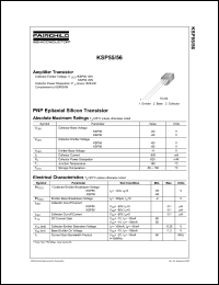 KSP55 datasheet: Amplifier transistor, PNP, collector-emitter=60V, collector power dissipation=625 mW KSP55