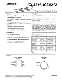 ICL8211CPA datasheet: Programmable voltage detector, defined output current limit ICL8211CPA