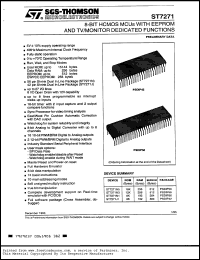 ST7271N3B1 datasheet: 8-bit HCMOS MCU with EEPROM and TV/monitors dedicated functions, ROM=12K, RAM=256, EEPROM=512 ST7271N3B1