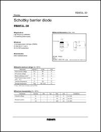 RB053L-30 datasheet: Schottky barrier diode, 30V, 3A RB053L-30