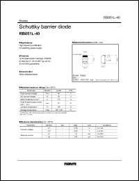 RB051L-40 datasheet: Schottky barrier diode, 20V, 3A RB051L-40