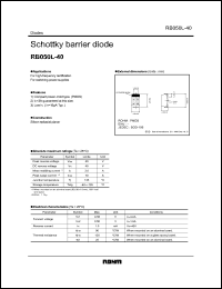 RB050L-40 datasheet: Schottky barrier diode, 40V, 3A RB050L-40