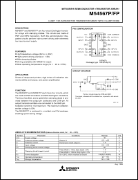 M54567FP datasheet: 4-unit 1.5A darlington transistor array with clamp diode M54567FP