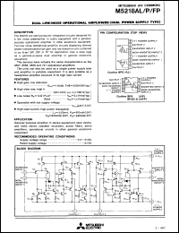 M5218AL datasheet: Dual low-noise operational amplifier (dual power supply type) M5218AL
