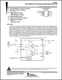 TPA721DGN datasheet:  700-MW LOW-VOLTAGE AUDIO POWER AMP TPA721DGN