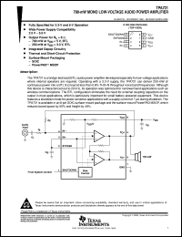 TPA721DR datasheet:  700-MW LOW-VOLTAGE AUDIO POWER AMP TPA721DR