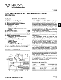 TC850CPL datasheet: 15-bit, fast-integrating CMOS analog-to-digital converter. TC850CPL