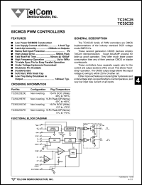 TC35C25COE datasheet: BiCMOS PWM controller. Supply current at 20 kHz 1.0mA,typ. Supply voltage 18V,max. TC35C25COE