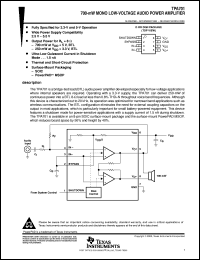 TPA701DR datasheet:  700-MW LOW-VOLTAGE AUDIO POWER AMP TPA701DR