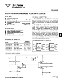 TC96C555CPA datasheet: Programmable power oscillator. Wide operating range 5V to 18V. High peak output current 3A. TC96C555CPA