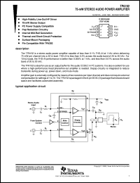 TPA152DR datasheet:  SINGLE-ENDED AUDIO POWER AMPLIFIER TPA152DR