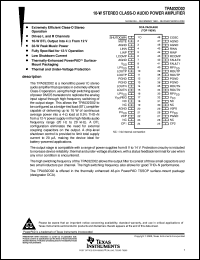 TPA032D02DCA datasheet:  CLASS D STEREO AUDIO POWER AMPLIFIER TPA032D02DCA