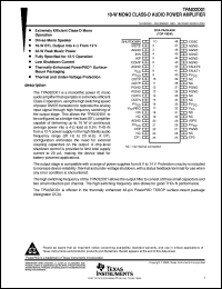 TPA032D01DCA datasheet:  CLASS-D AUDIO POWER AMPLIFIER TPA032D01DCA