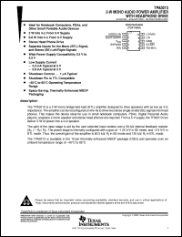 TPA0213DGQ datasheet:  2-W MONO AUDIO POWER AMP WITH HEADPHONE DRIVE TPA0213DGQ