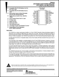 TPA0152PWP datasheet:  STEREO 2-W AUDIO POWER AMP WITH DIGITAL VOLUME CONTROL TPA0152PWP