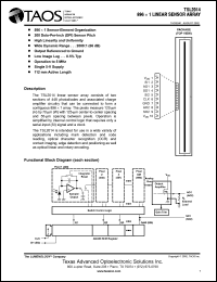 TSL2014 datasheet: 896 x 1 linear sensor array. Operation to 5 MHz. Single 5V supply. TSL2014