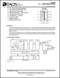 TSL201R datasheet: 64 x 1 linear sensor array. Operation to 5 MHz. Single 5V supply. TSL201R