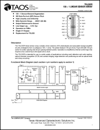 TSL202R datasheet: 128 x 1 linear sensor array. Operation to 5 MHz. Single 5V supply. TSL202R