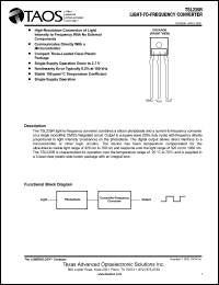 TSL235R datasheet: Light-to-frequency converter. TSL235R