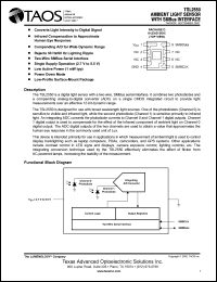 TSL2550D datasheet: Ambient light sensor with SMBus interface. TSL2550D