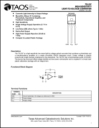 TSL257 datasheet: High-sensitivity light-to-voltage converter. TSL257