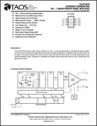 TSLW1401R datasheet: Extended temperature 128 x 1 linear sensor array with hold. TSLW1401R