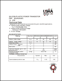 BD242B datasheet: PNP silicon plastic power transistor. Designed for use in general-purpose switching and amplifier applications. Vceo = 80Vdc, Vces = 90Vdc, Veb = 5Vdc  Ic = 3Adc, PD = 40W. BD242B