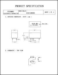 C2C120001 datasheet: Reed relay C2C120001