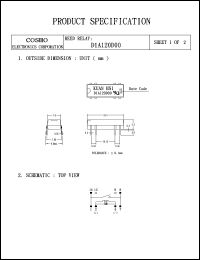 D1A120D00 datasheet: Reed relay D1A120D00