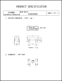 D1B050000 datasheet: Reed relay D1B050000