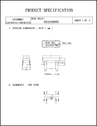 D2A240D00 datasheet: Reed relay D2A240D00