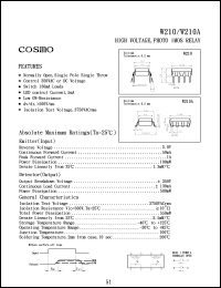 W210A datasheet: 5V high voltage, photo CMOS relay W210A