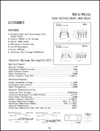 W614A datasheet: 5V high voltage, photo CMOS relay W614A